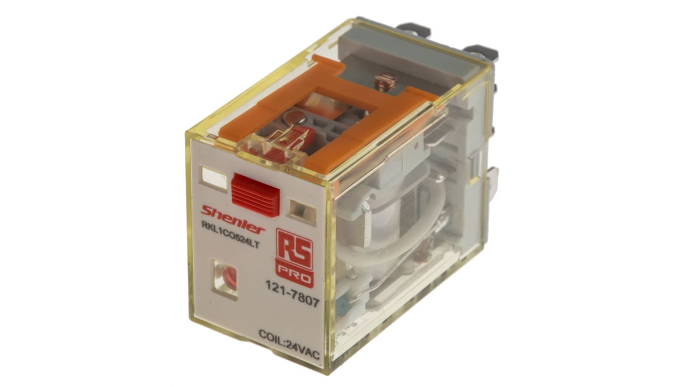 RS PRO Plug In Power Relay, 24V ac Coil, 16A Switching Current, SPDT