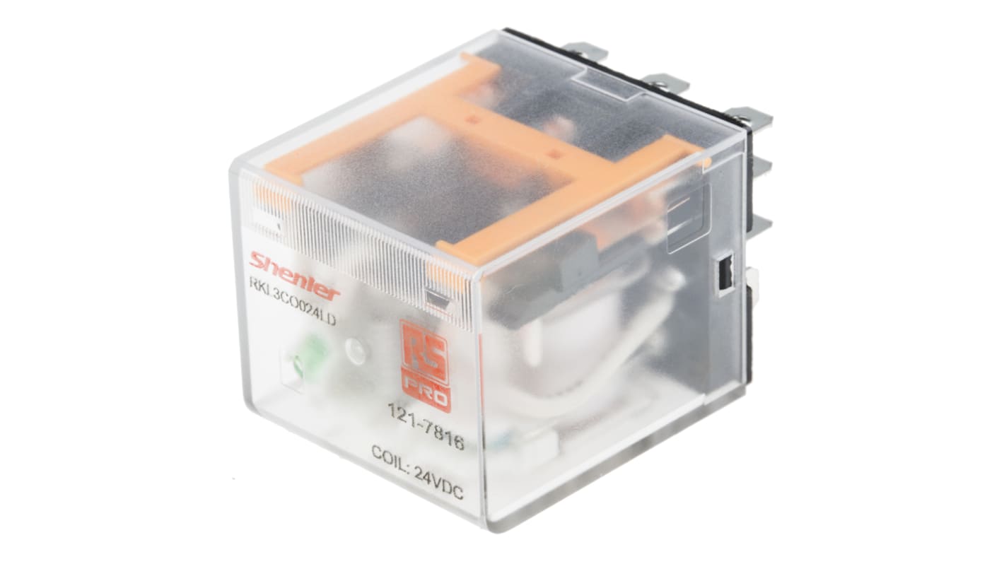 RS PRO 24V dc Spule 3-poliger Wechsler Steckrelais 10A 300W Monostabiles Relais