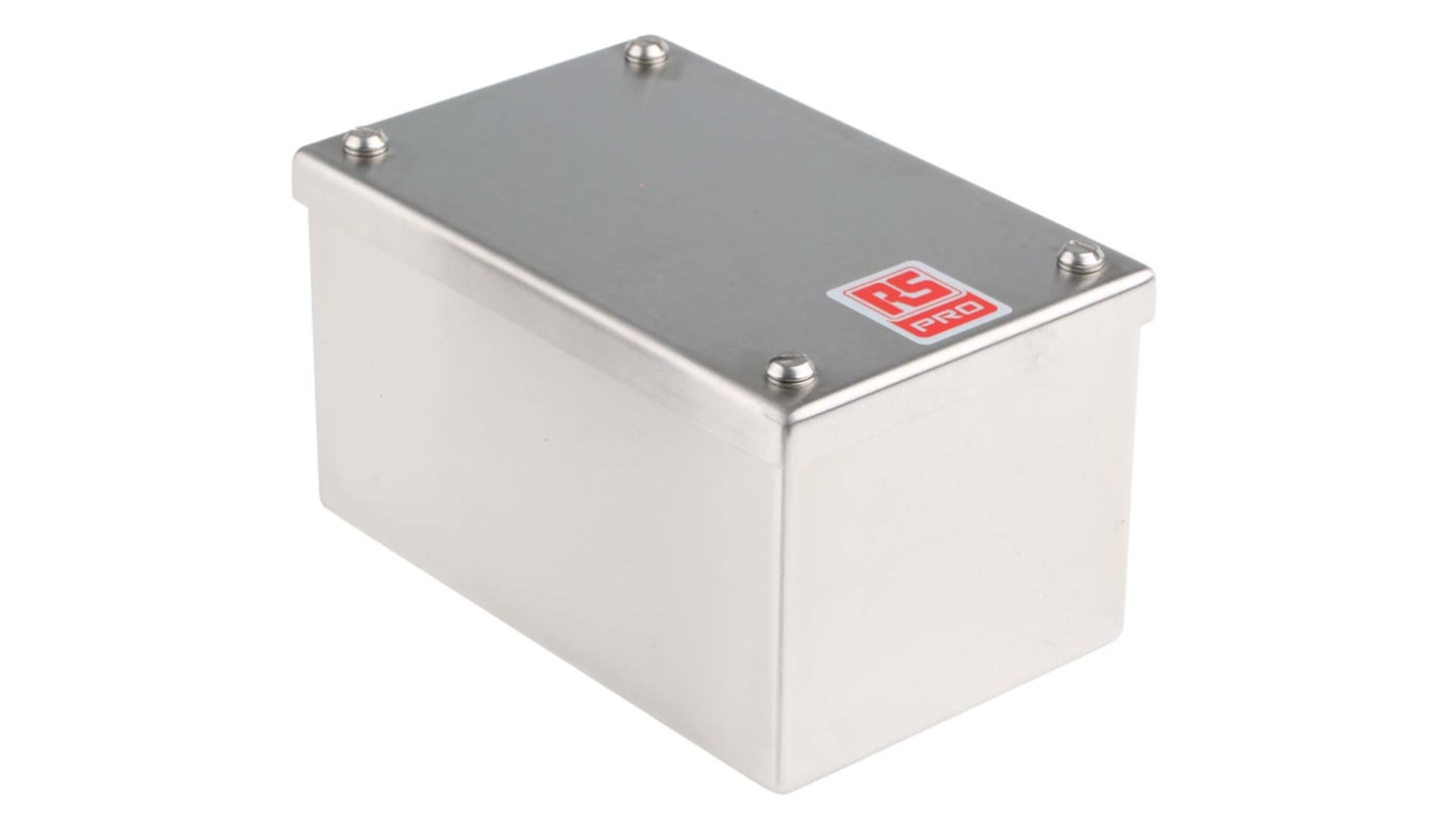 RS PRO 304 Stainless Steel Satin Adaptable Enclosure Box, 160mm x 100mm x 85mm