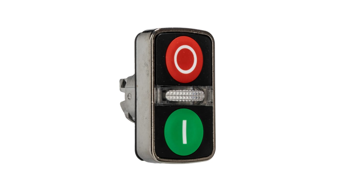 Schneider Electric Harmony XB4 Series Green, Red Illuminated Momentary Push Button Head, 22mm Cutout, IP66, IP67, IP69K