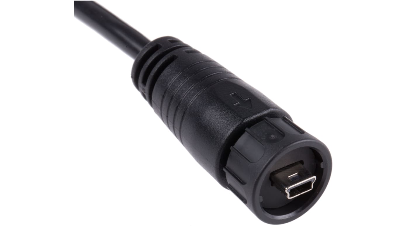 Kabel USB Złącze A Mini USB B Złącze B USB A dł. 2m Przewód USB USB 2.0 kolor: Czarny