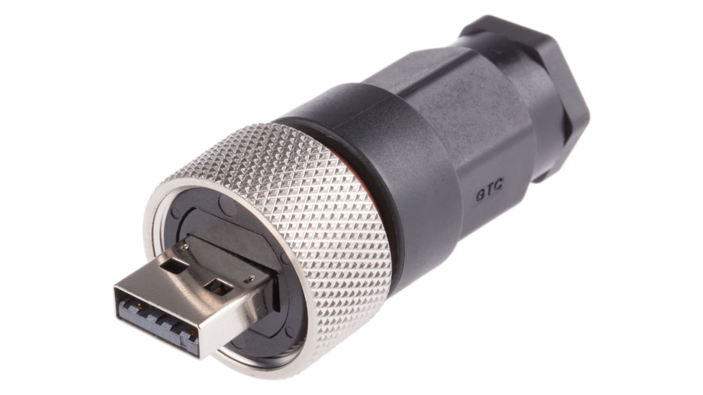 RS PRO USB-stik Version 2.0, Han IP67, Kabelmontering