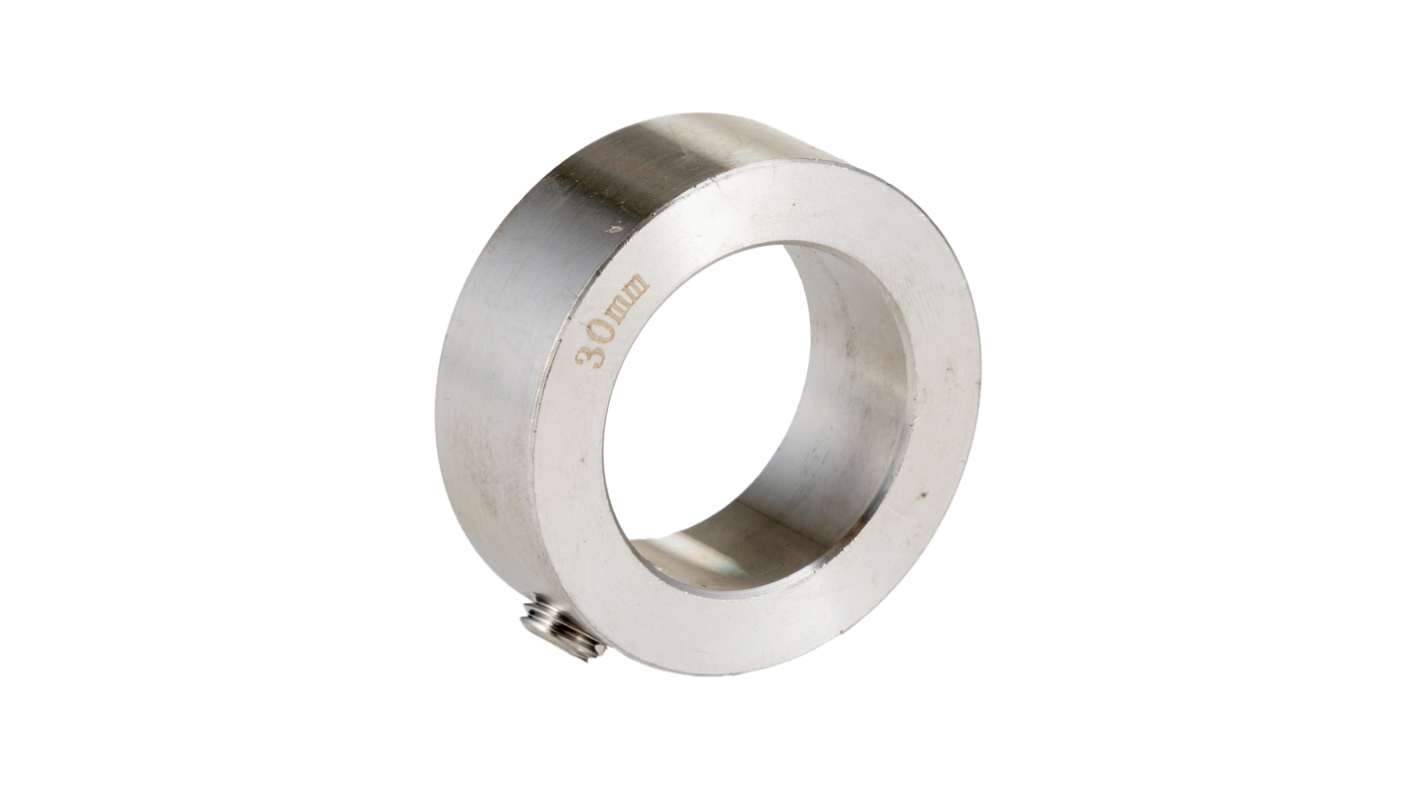 Collare per albero RS PRO, Pezzo singolo, Set di viti, ampiezza Singolo, Ø asta 30mm, Ø esterno 45mm, foro M8, in