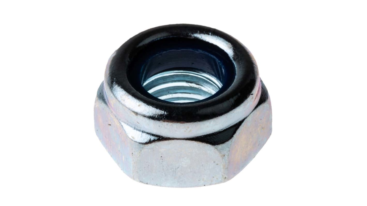 RS PRO, Bright Zinc Plated Steel Lock Nut, DIN 985, M8