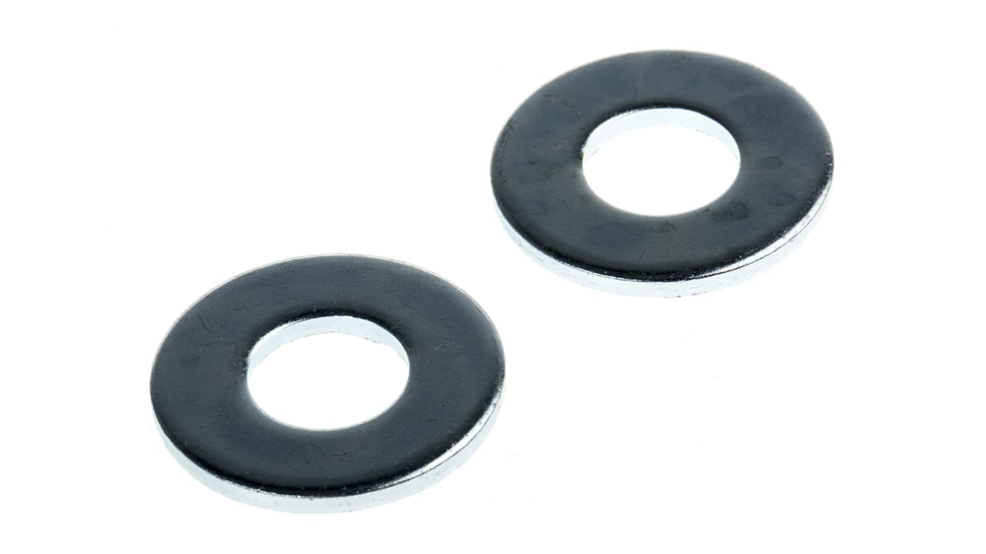 Bright Zinc Plated Steel Plain Washers, M10, M10, BS 4320