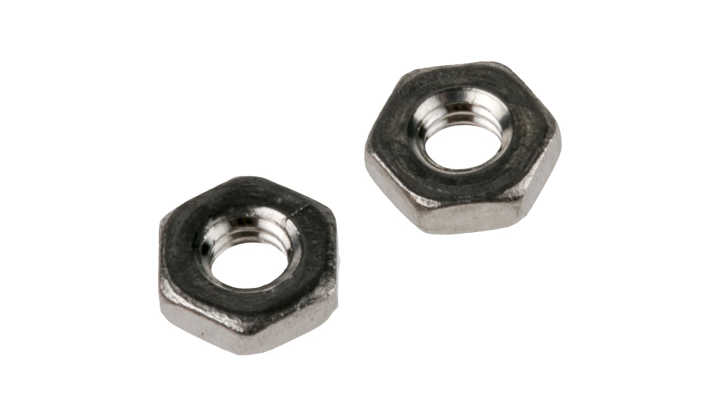 RS PRO Stainless Steel Hex Nut, DIN 439B, M2.5