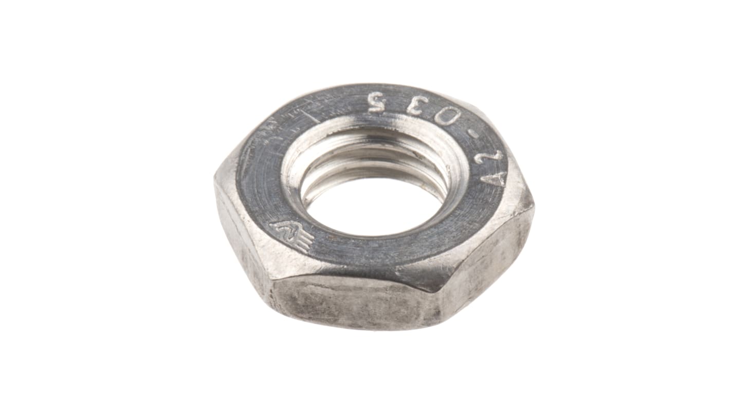 RS PRO Stainless Steel Hex Nut, DIN 439B, M10