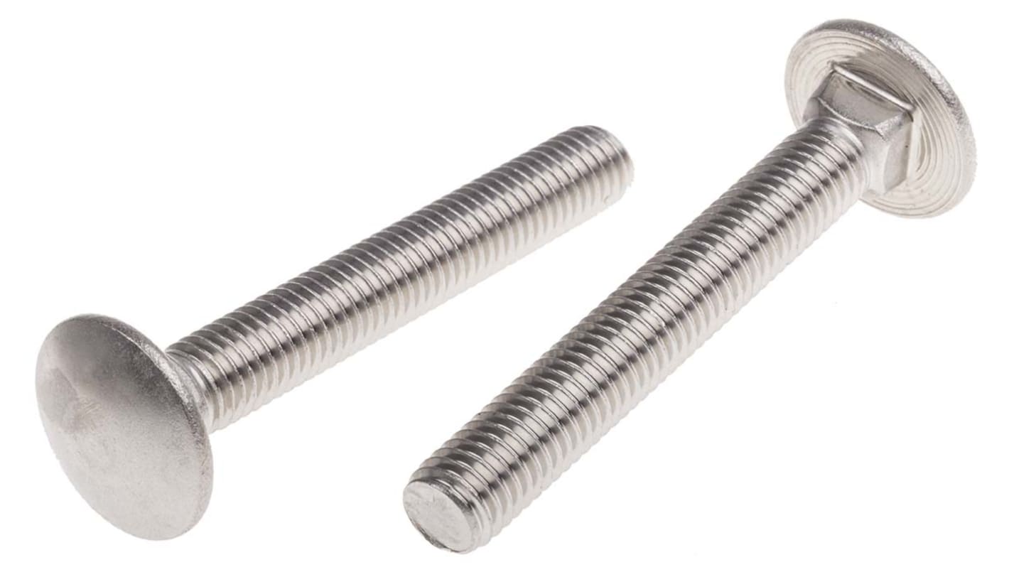 Plain Stainless Steel Coach Bolt, M10 x 70mm