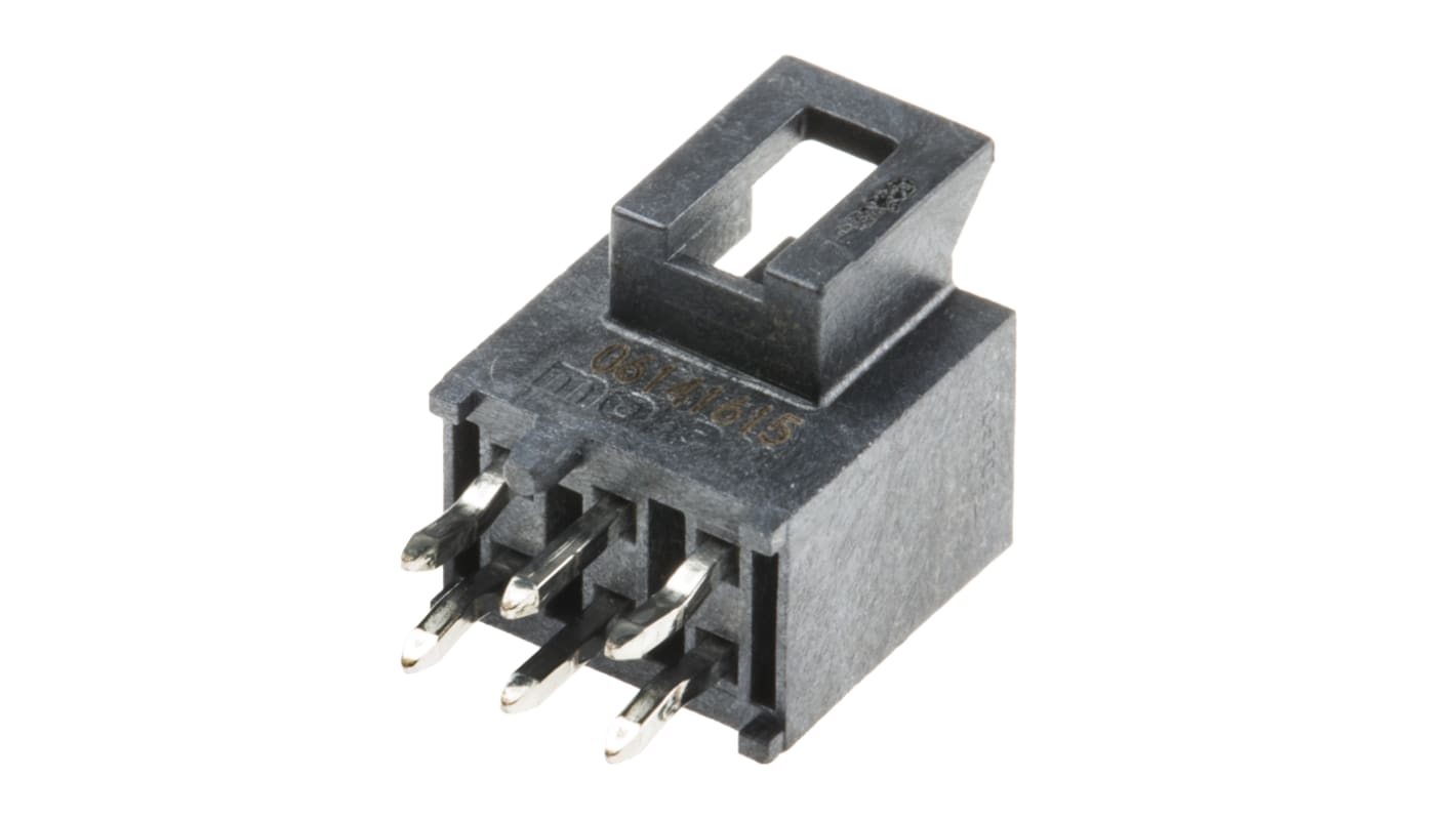 Molex 105310 Series Straight Through Hole PCB Header, 6 Contact(s), 2.5mm Pitch, 2 Row(s), Shrouded