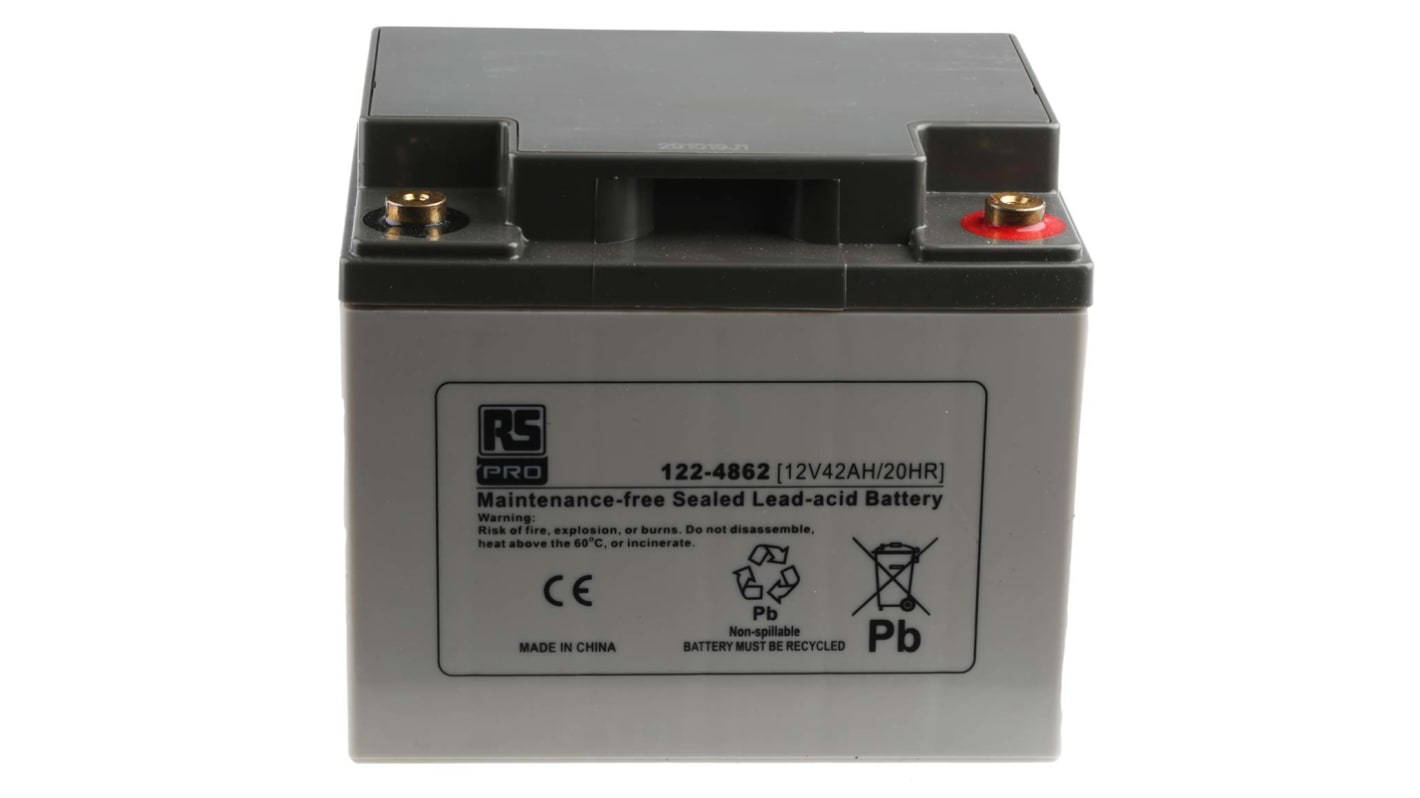 RS PRO 12V T6 Sealed Lead Acid Battery, 42Ah