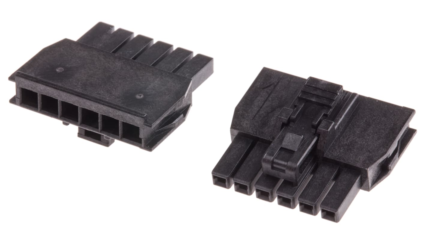 Carcasa de conector Molex 105307-1206, Serie Nano-Fit, paso: 2.5mm, 6 contactos, , 1 fila filas, Recto, Hembra, Montaje