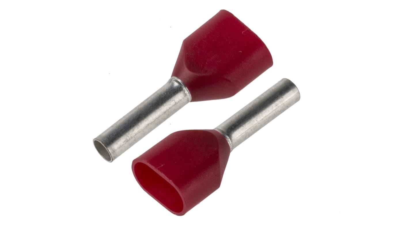 Boccola a crimpare JST, Isolato, Rosso, lunghezza pin 8mm, filo max 2 x 1mm², 2 x 18AWG