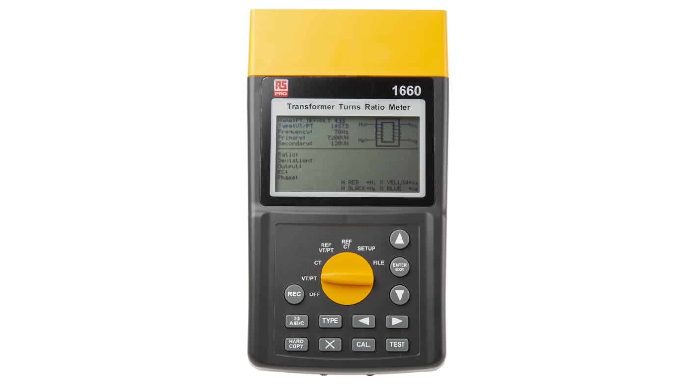 RS PRO Transformer Turns Ratio Meter, 34Vrms excitation voltage 0.8 → 2000 ratio range