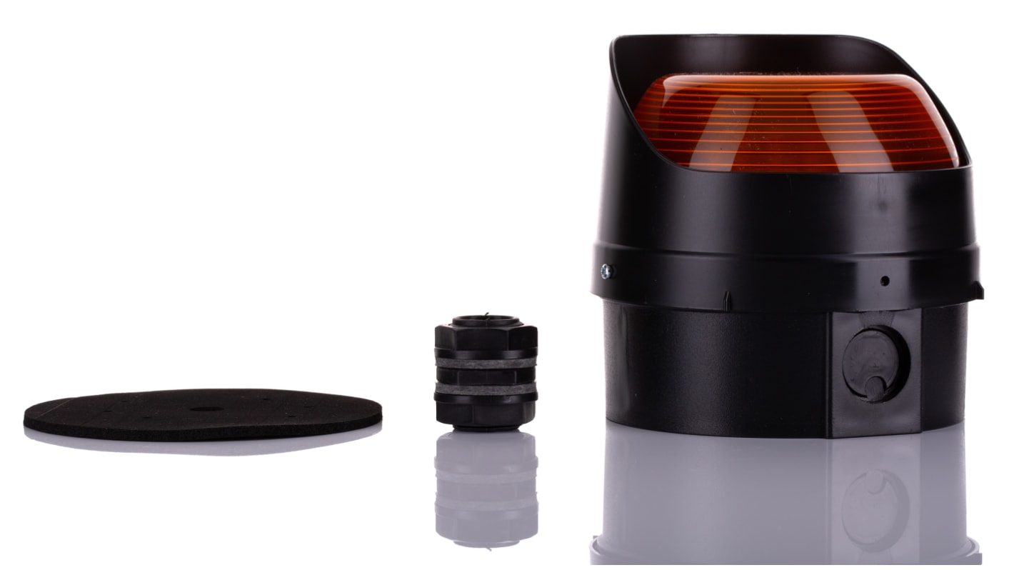 Moflash LED TL Series Amber Multiple Effect Beacon, 35 → 85 V ac/dc, Surface Mount, Wall Mount, LED Bulb, IP65