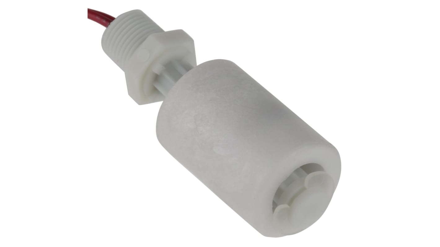 Gems Sensors PP浮球开关, 垂直安装, 单刀单掷，常开/常闭, 最高+100°C, 线长610mm, LS-3系列