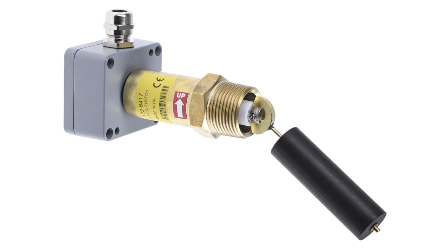 Gems Sensors LS-2050E Buna N Series Level Switch Level Switch, SPDT Output, Horizontal, Brass Body