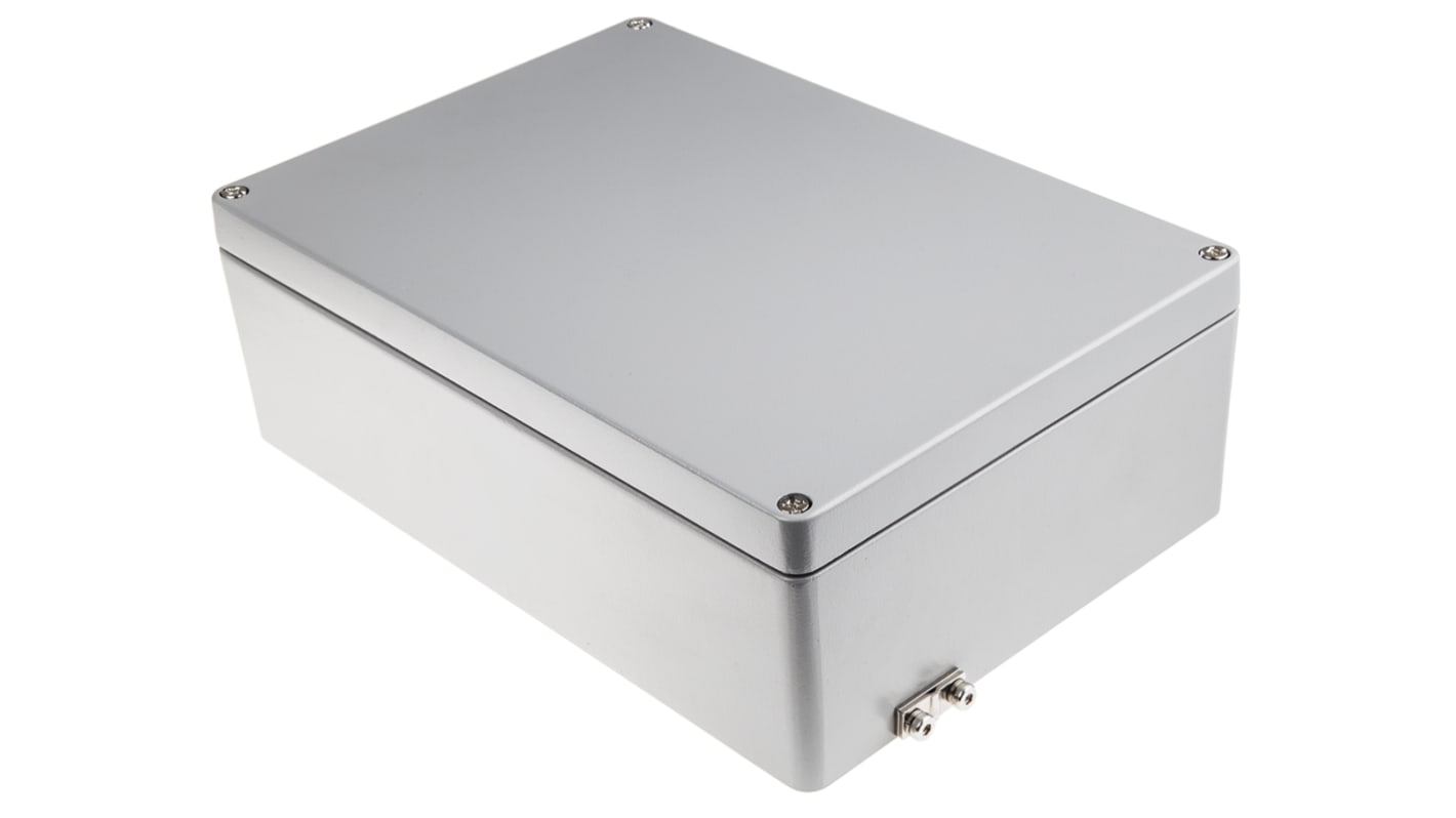 RS PRO Aluminium Enclosure, IP65, IP66, IP67, IP68, Grey Lid, 111 x 330 x 230mm