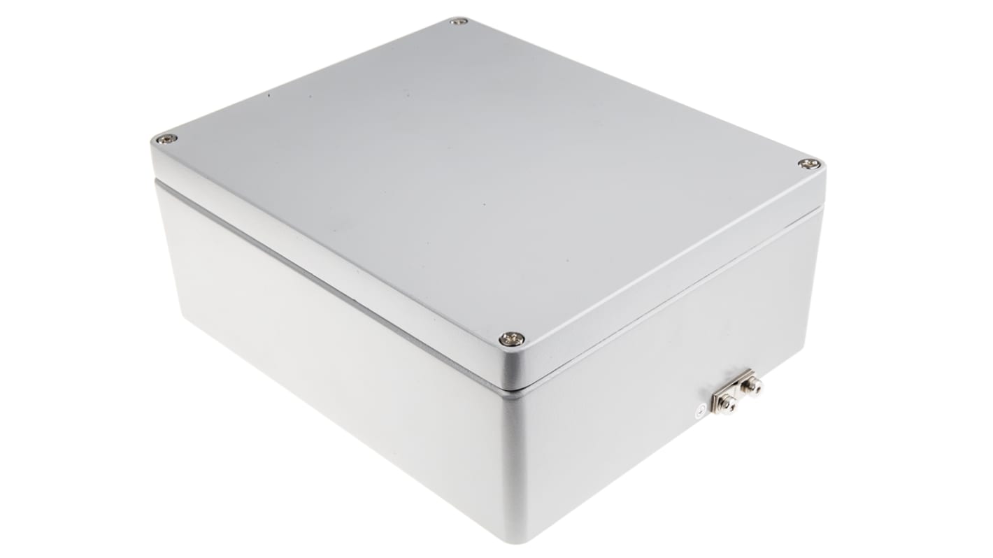 RS PRO Aluminium Enclosure, IP65, IP66, IP67, IP68, Grey Lid, 110 x 280 x 230mm
