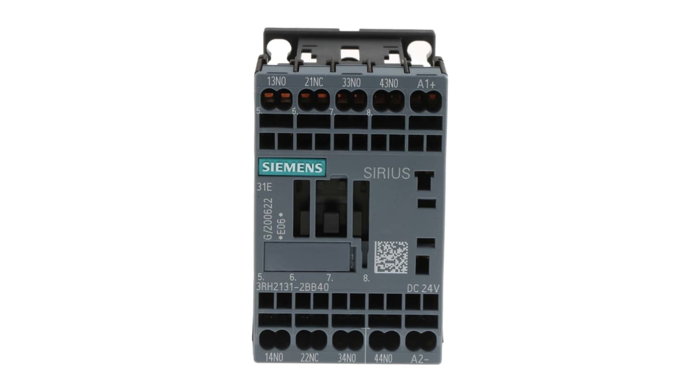 Przekaźnik pomocniczy 24 V DC Siemens 10 A 3NO + 1NC Montaż na szynie DIN Śruba 3RH2131-2BB40