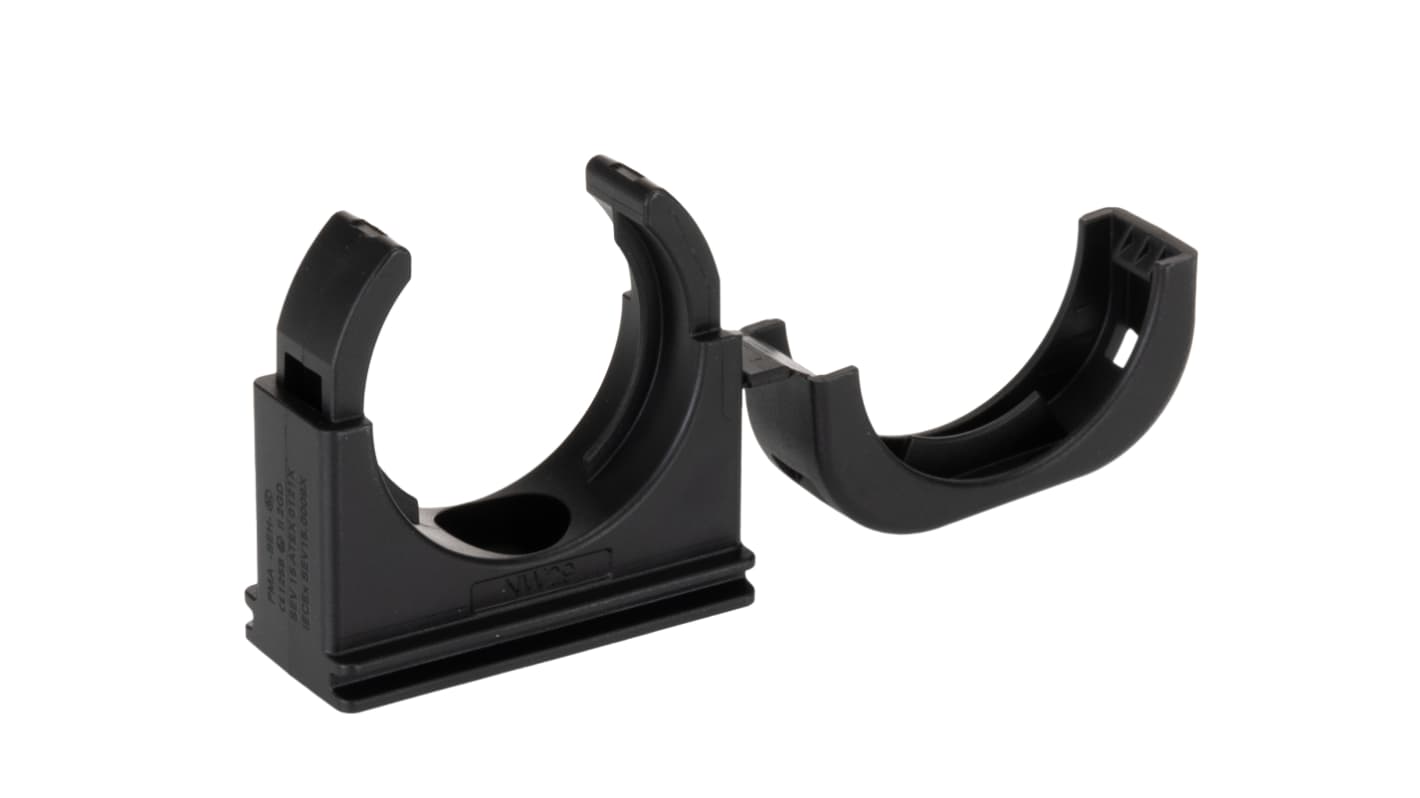 Kopex Conduit Clip, Conduit Fitting, 32mm Nominal Size, Nylon 12, Black IP68 rating