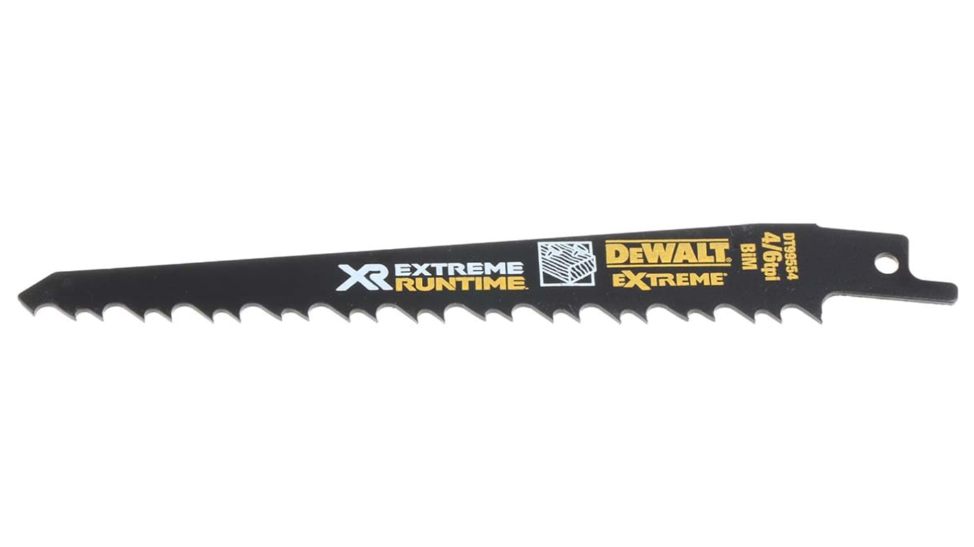 DeWALT, 4 → 6 Teeth Per Inch 152mm Cutting Length Reciprocating Saw Blade, Pack of 5