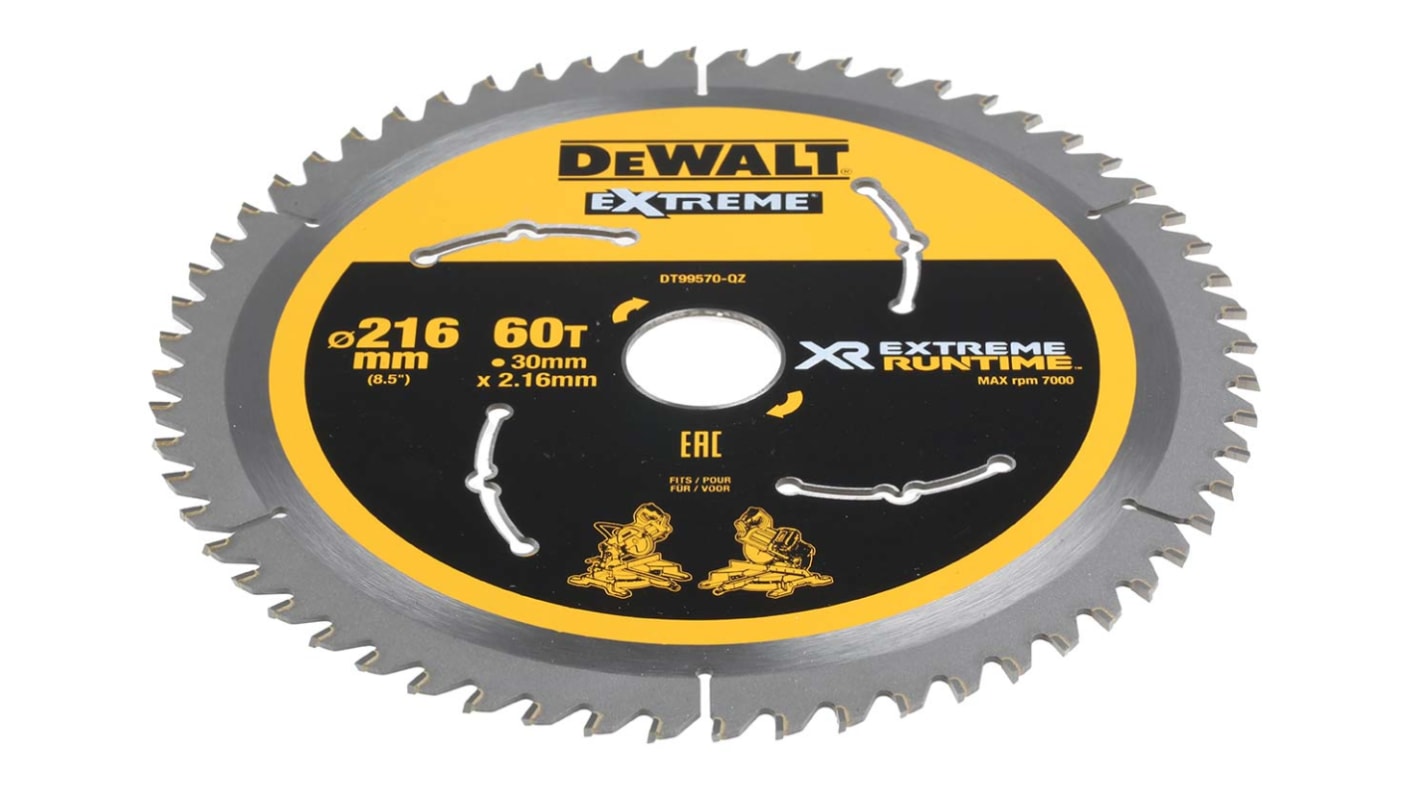 DeWALT 圆锯片, Φ216mm锯条, Φ30mm心轴