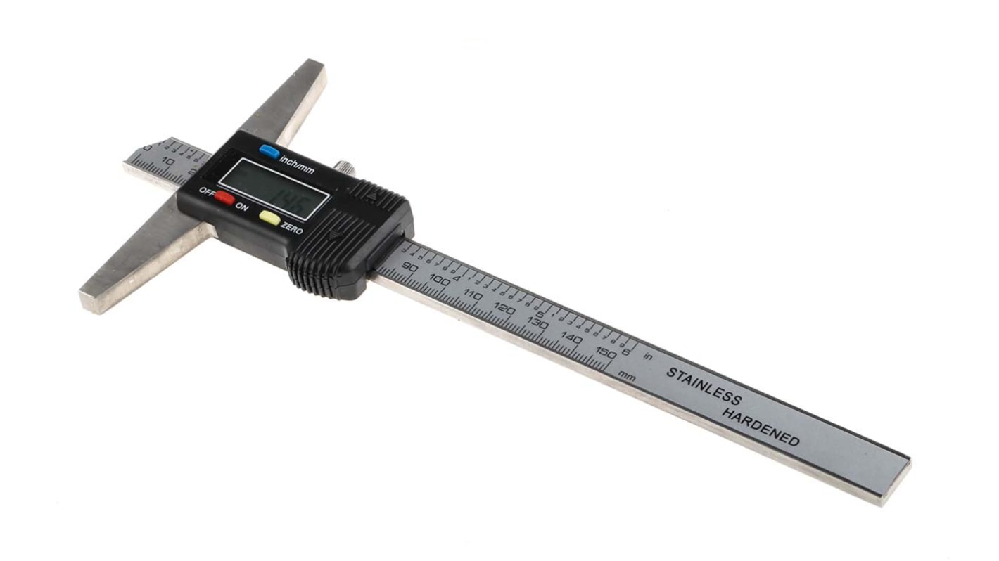 RS PRO 150mm  Imperial & Metric Depth Gauge, Stainless Steel