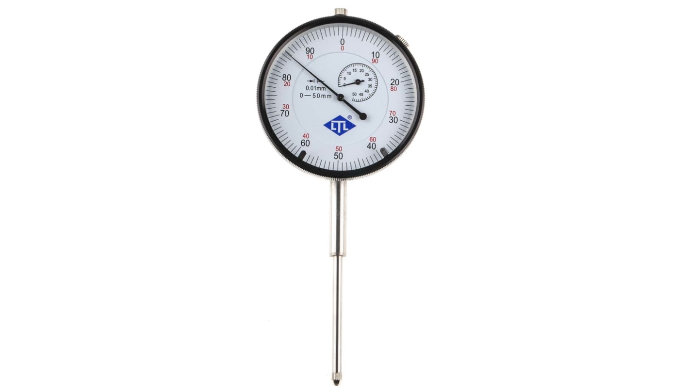 RS PROMetric Dial Indicator, 0 → 50 mm Measurement Range, 0.01 mm Resolution , 0.045 mm FSD Accuracy