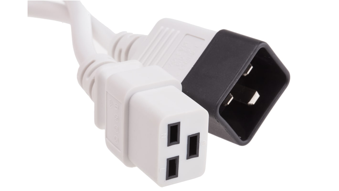 RS PRO IEC C19 Socket to IEC C20 Plug Power Cord, 2m