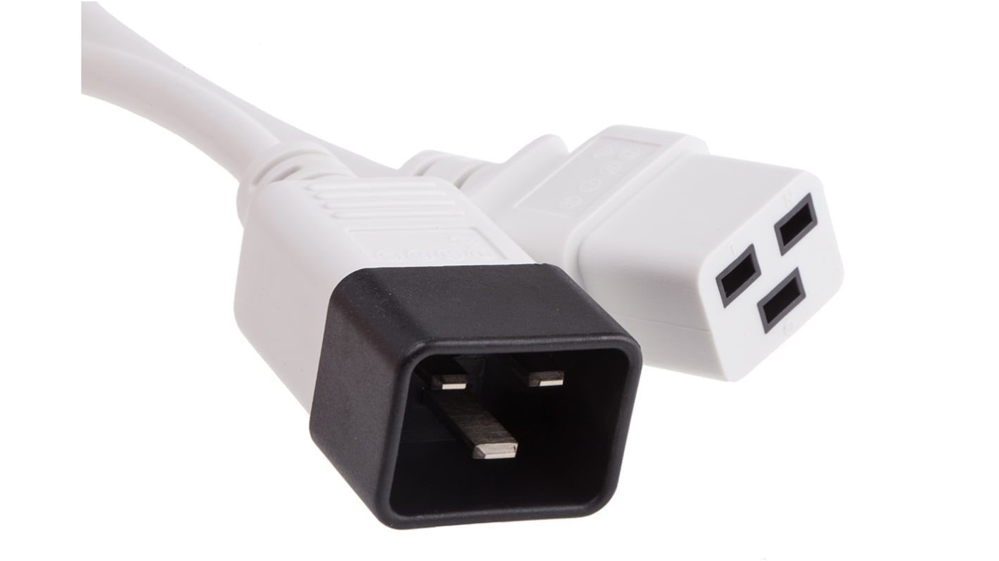 RS PRO IEC C19 Socket to IEC C20 Plug Power Cord, 1.5m