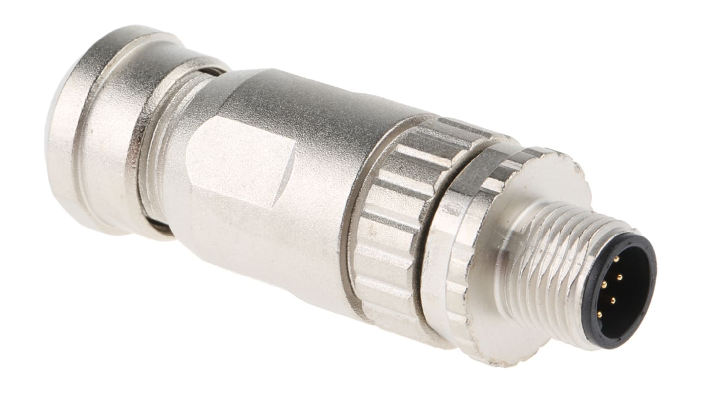 HARTING Circular Connector, 8 Contacts, Cable Mount, M12 Connector, Plug, Male, IP67, M12 Series