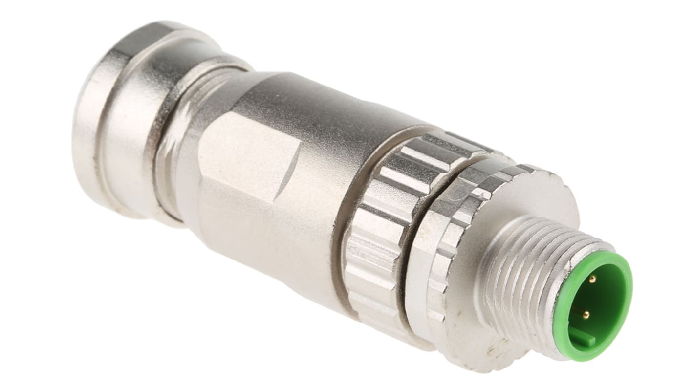 Connecteur circulaire HARTING, M12, 4 contacts, Montage sur câble, raccordement A visser