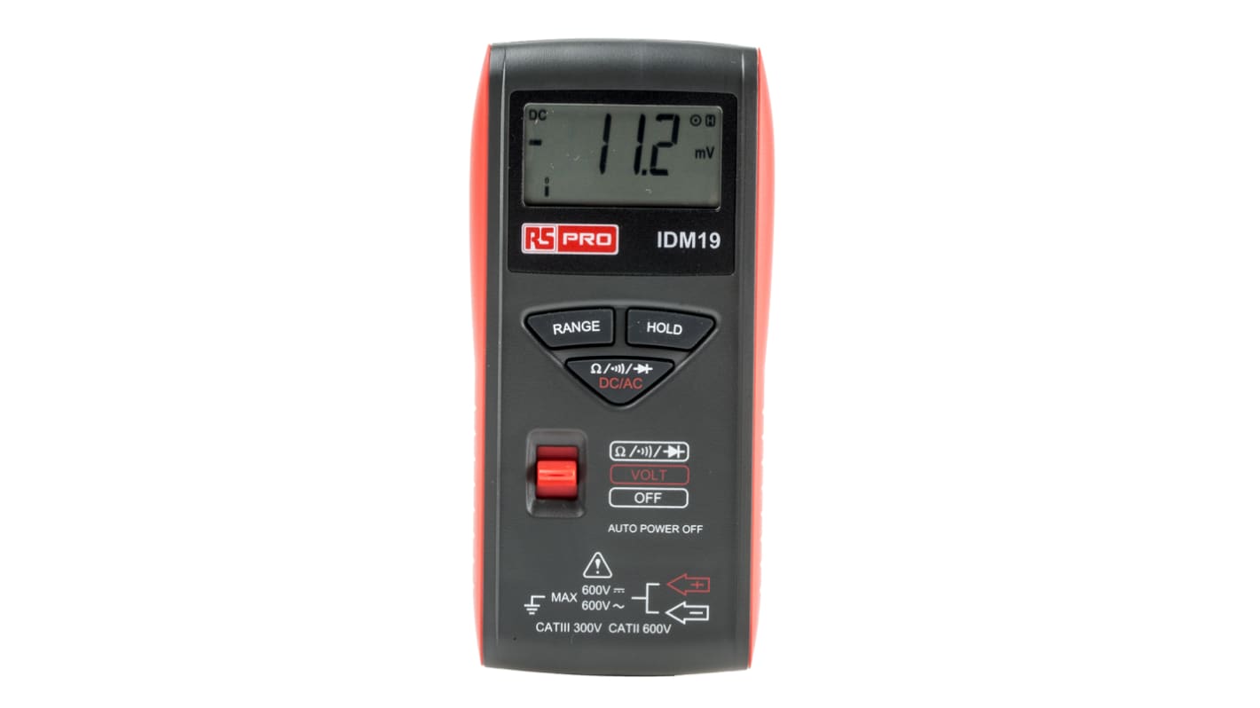 RS PRO IDM19 Handheld Digital Multimeter, 600V ac Max - UKAS Calibrated