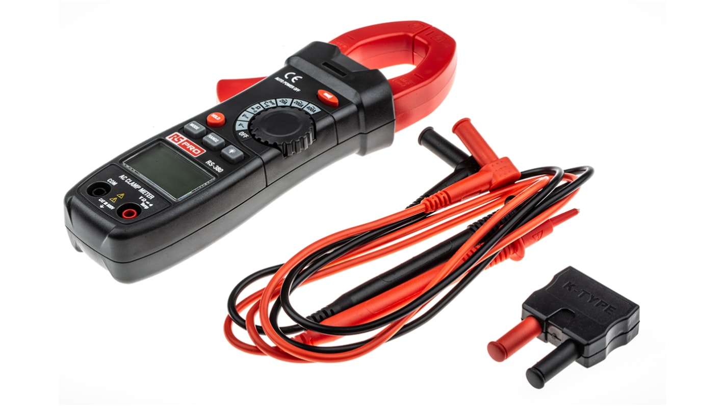 Pinza amperometrica c.a. RS PRO RS380, Max 400A ca, Max 600V cc