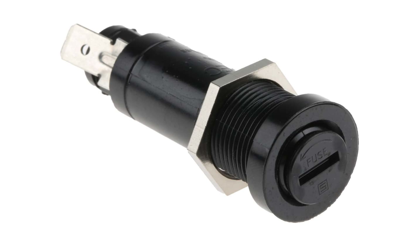Portafusibile da pannello Schurter 6.3 x 32mm, 1P, 10A, 600V ca