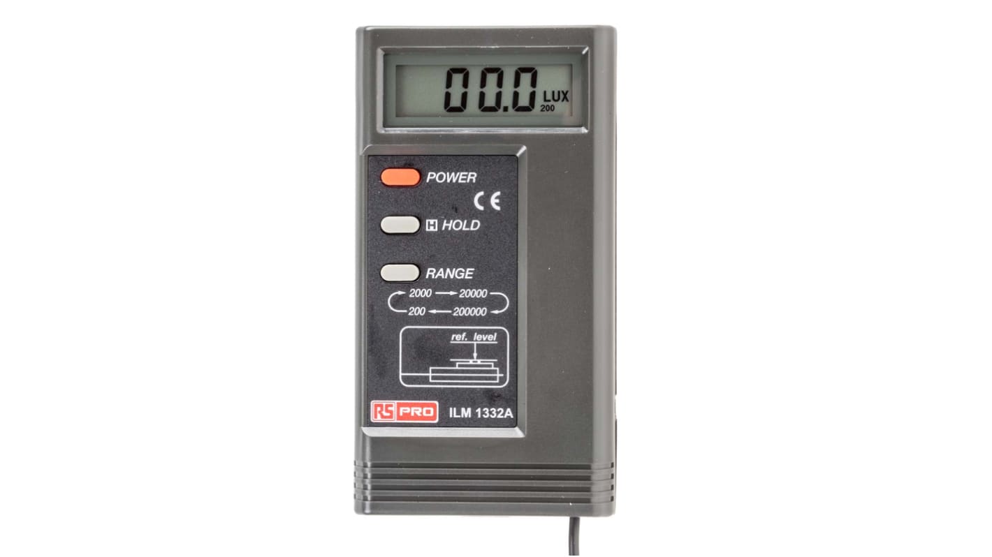 RS PRO ILM1332A Luxmeter mit Photodiode, bis 200000lx, 0,1 lx, ±3 %