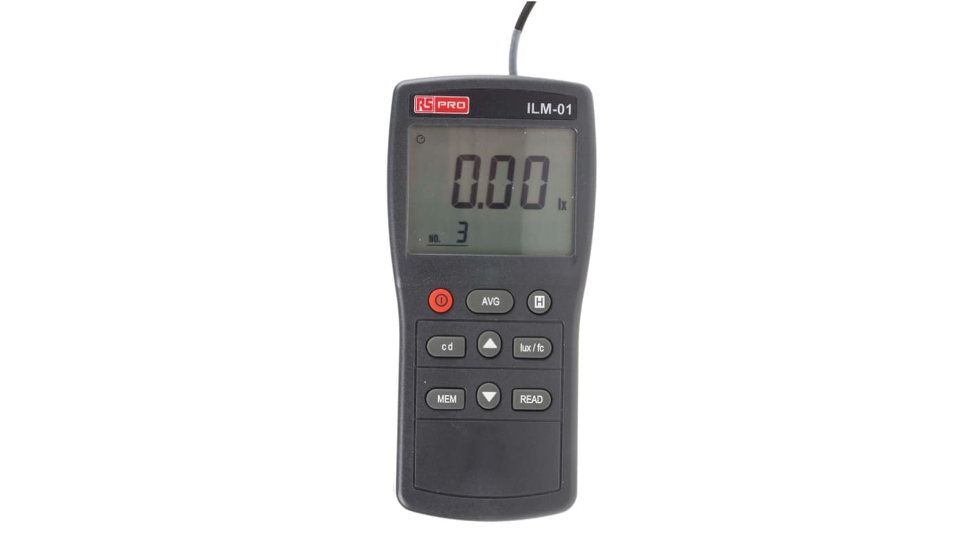 RS PRO ILM01 Light Meter, 0.01lx to , ±3 % ± 5 Digit