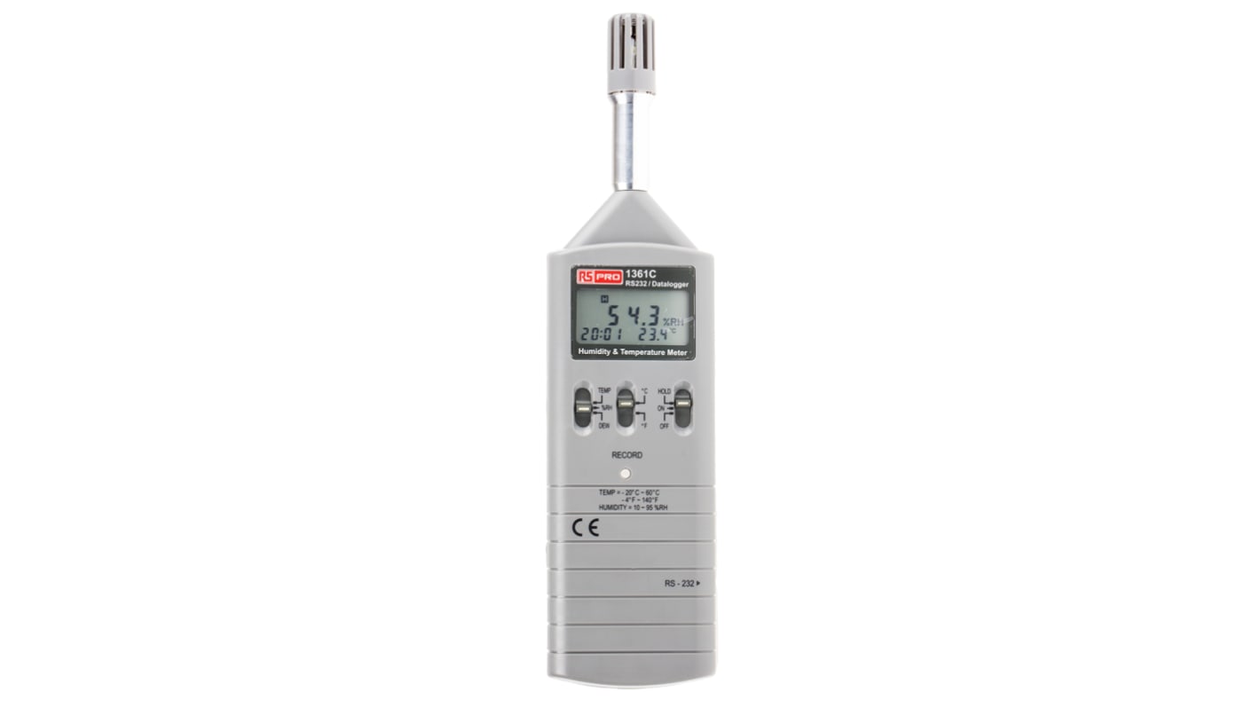 RS PRO 1361C Temperature & Humidity Data Logger, RS232, 1 Input Channel(s)