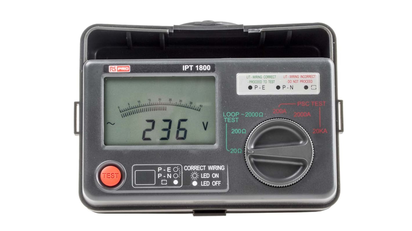 RS PRO Loop Impendance Tester, Loop Impedance Test Type 3 Wire