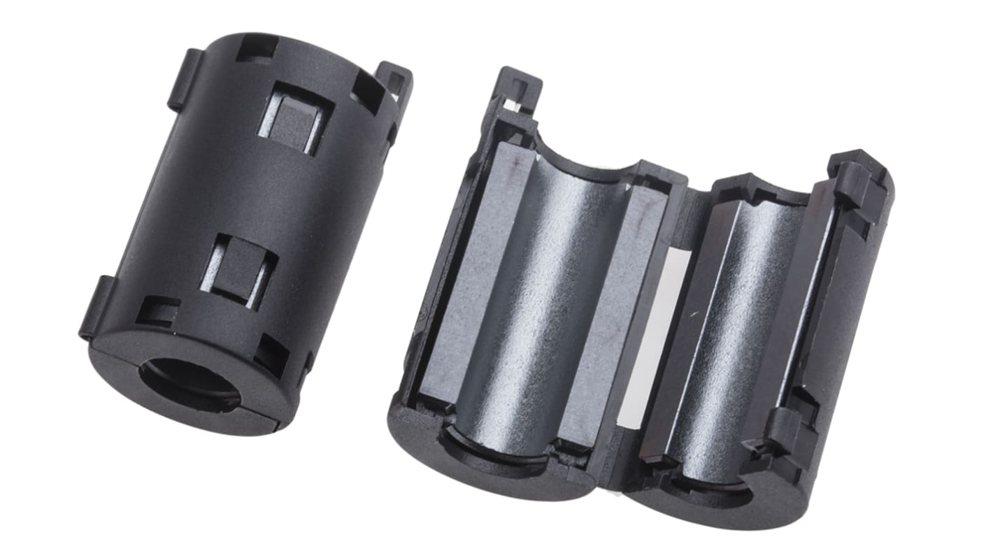 RS PRO Openable Ferrite Clamp, 21 Dia. x 36mm, For Computer Peripherals, Digital TV, Internal & External Power Cables,