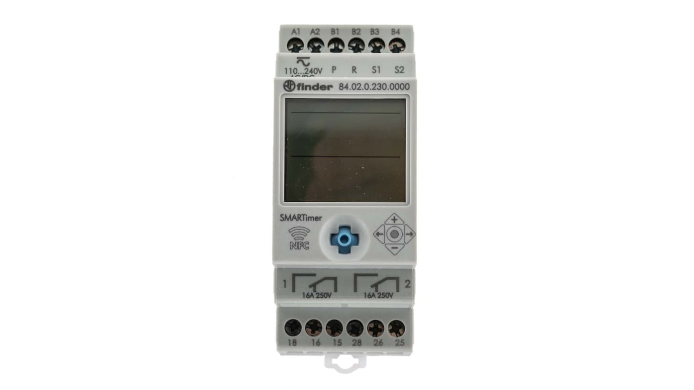 Finder 110 → 240V ac/dc Timer Relay, Multi-funktions timerfunktioner DIN-skinne