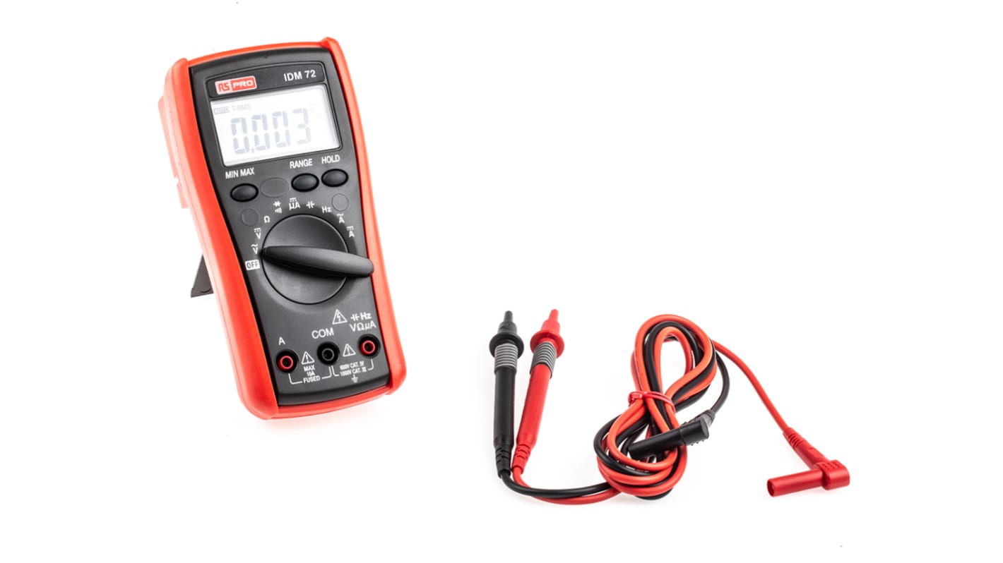 RS PRO IDM72 真有效值手持式万用表, 最大750V 交流, 最大1000V 直流, 最大60MΩ