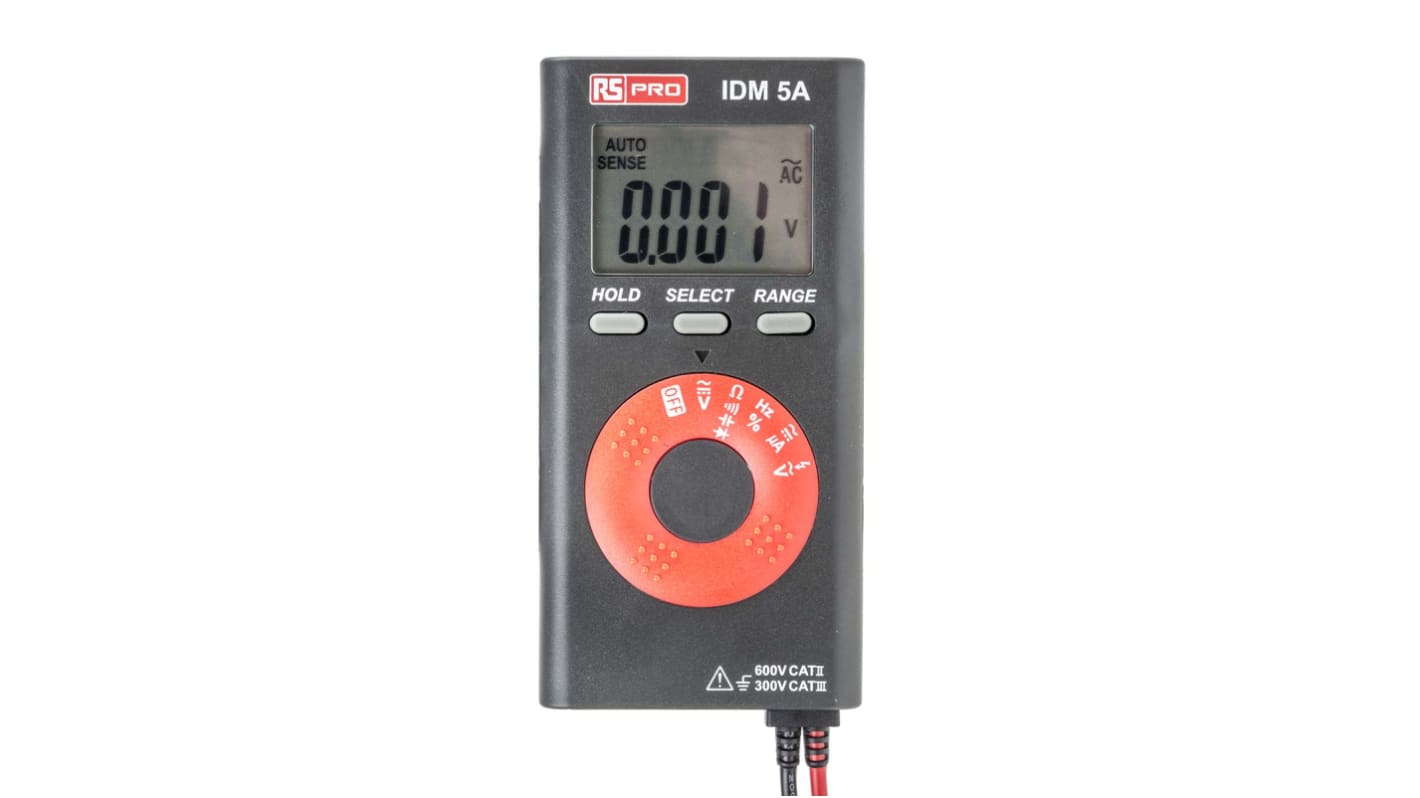 RS PRO IDM5A 手持式万用表, 最大600V 交流, 最大600V 直流, 最大40MΩ