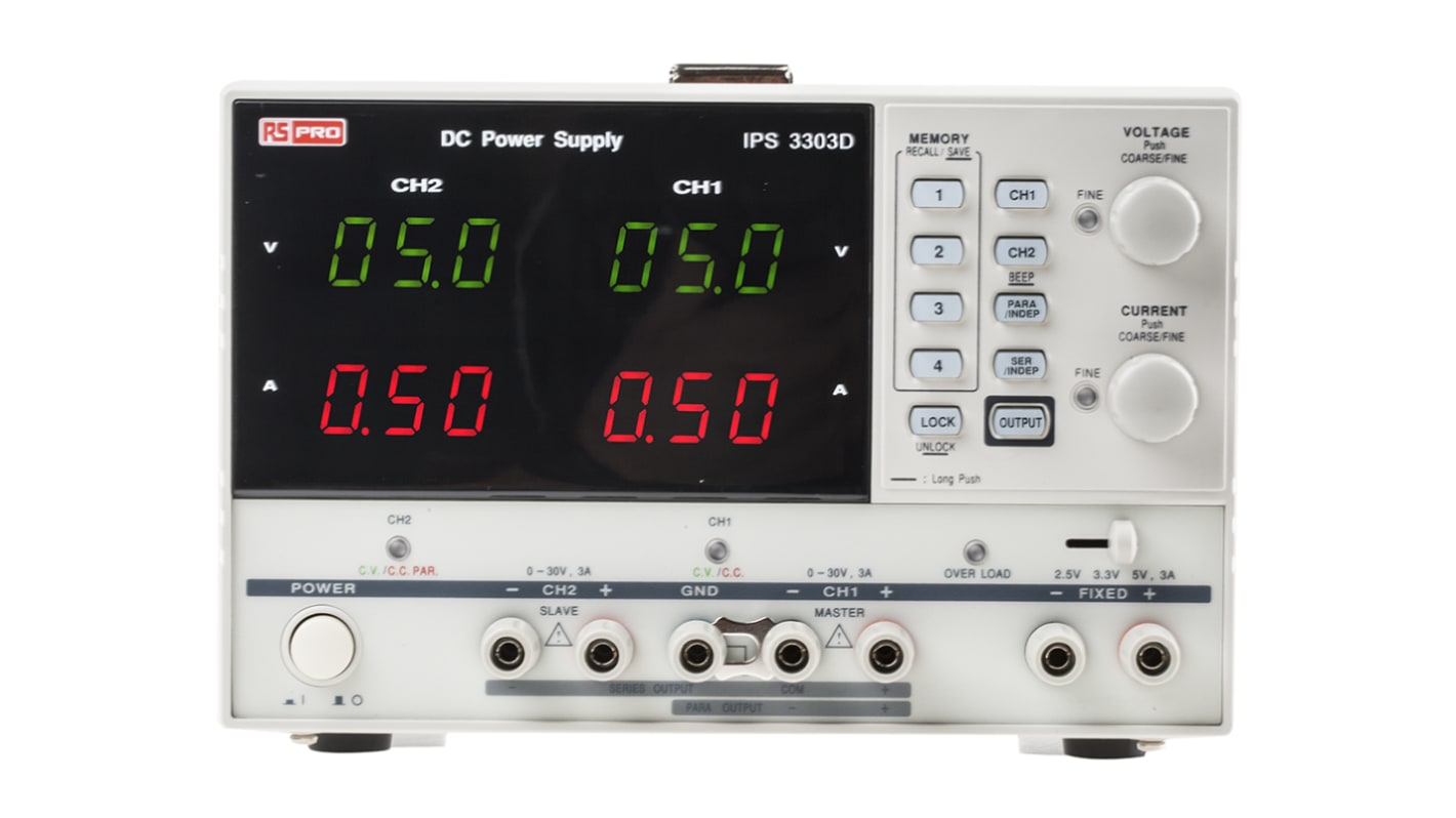 RS PRO Bench Power Supply, 0 → 30V, 3A, 3-Output, 195W