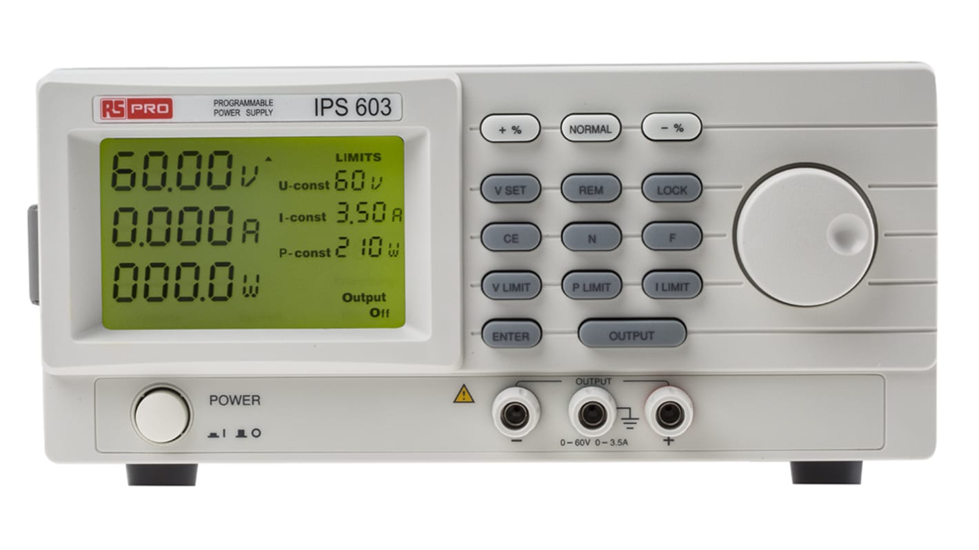 Alimentation de laboratoire, 0 → 60V, 3.5A, 1 sortie 200W
