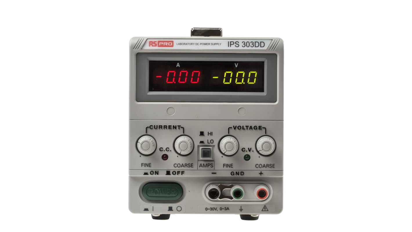 RS PRO Digital Bench Power Supply, 0 → 30V dc, 0 → 3A, 1-Output, 90W - RS Calibrated