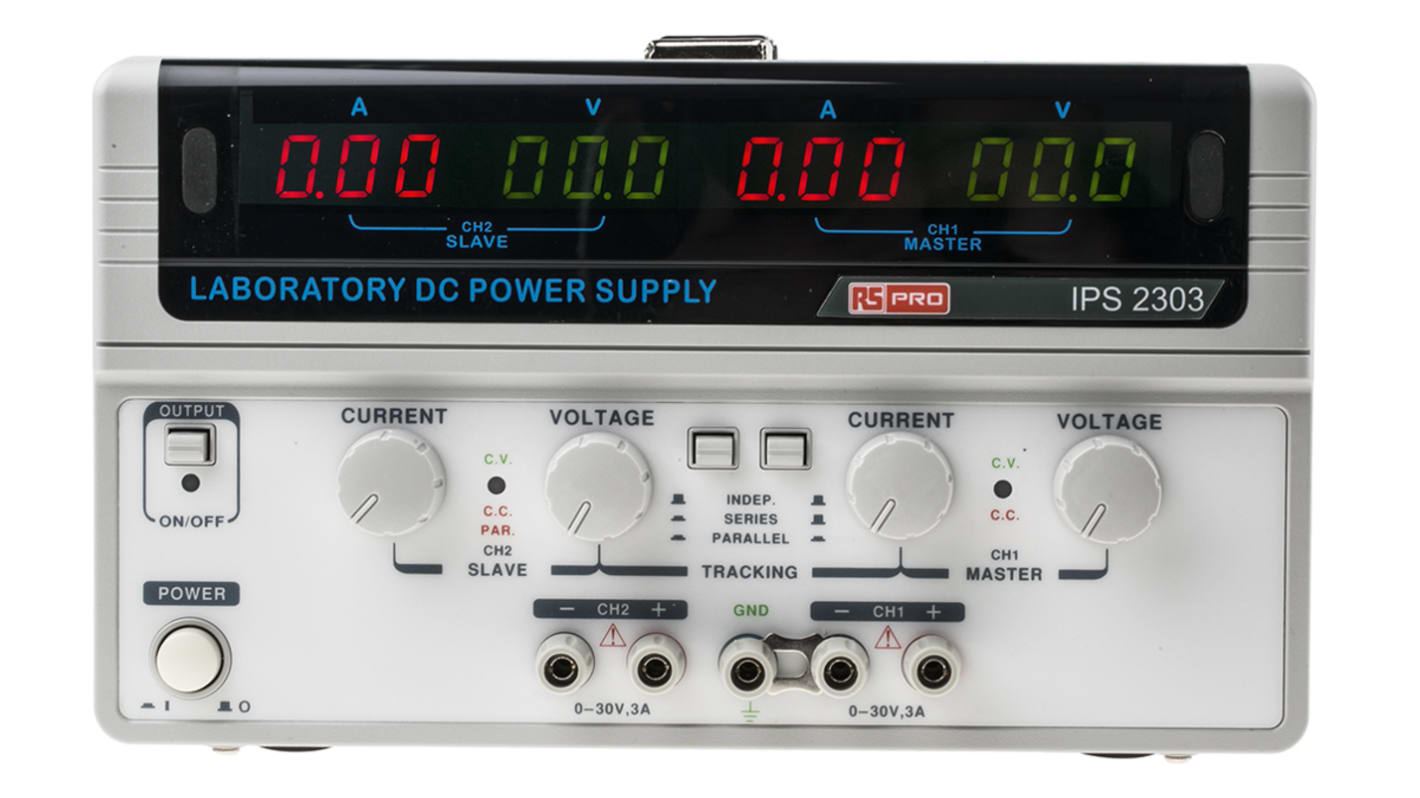 RS PRO Digital Bench Power Supply, 2 x 0 → 30V, 2 x 0 → 3A, 2-Output, 180W - RS Calibrated