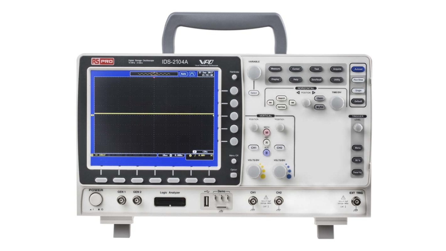 RS PRO IDS2104A Digital Portable Oscilloscope, 4 Analogue Channels, 100MHz - RS Calibrated