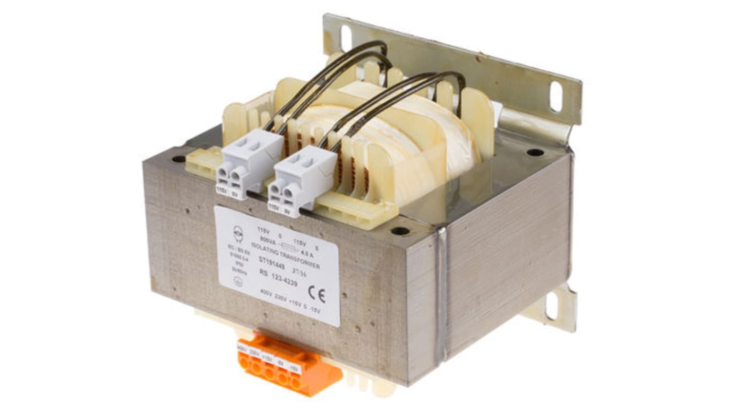 RS PRO 800VA 2 Output Chassis Mounting Transformer, 2 x 115V ac, IEC 61558-2-4