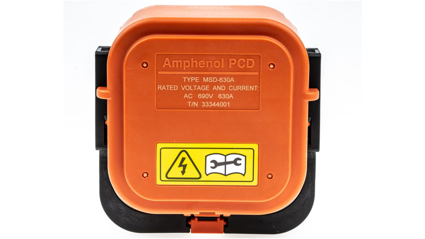 Amphenol Industrial 手动维修开关, , 橙色, 公插, IP67，IP69K, 额定电流630A, 法兰, MSD系列, 适用于HV 电池组